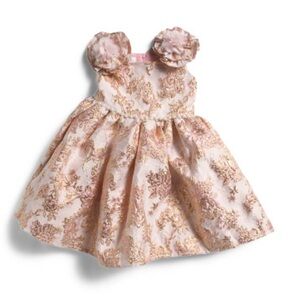 Elegant Floral Kids Dress - Pink and Gold